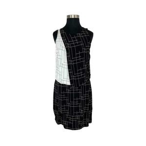 Maya Negri XL Black White Checked Micah Dress ~Boutique~ Art To Wear |Retro 80's